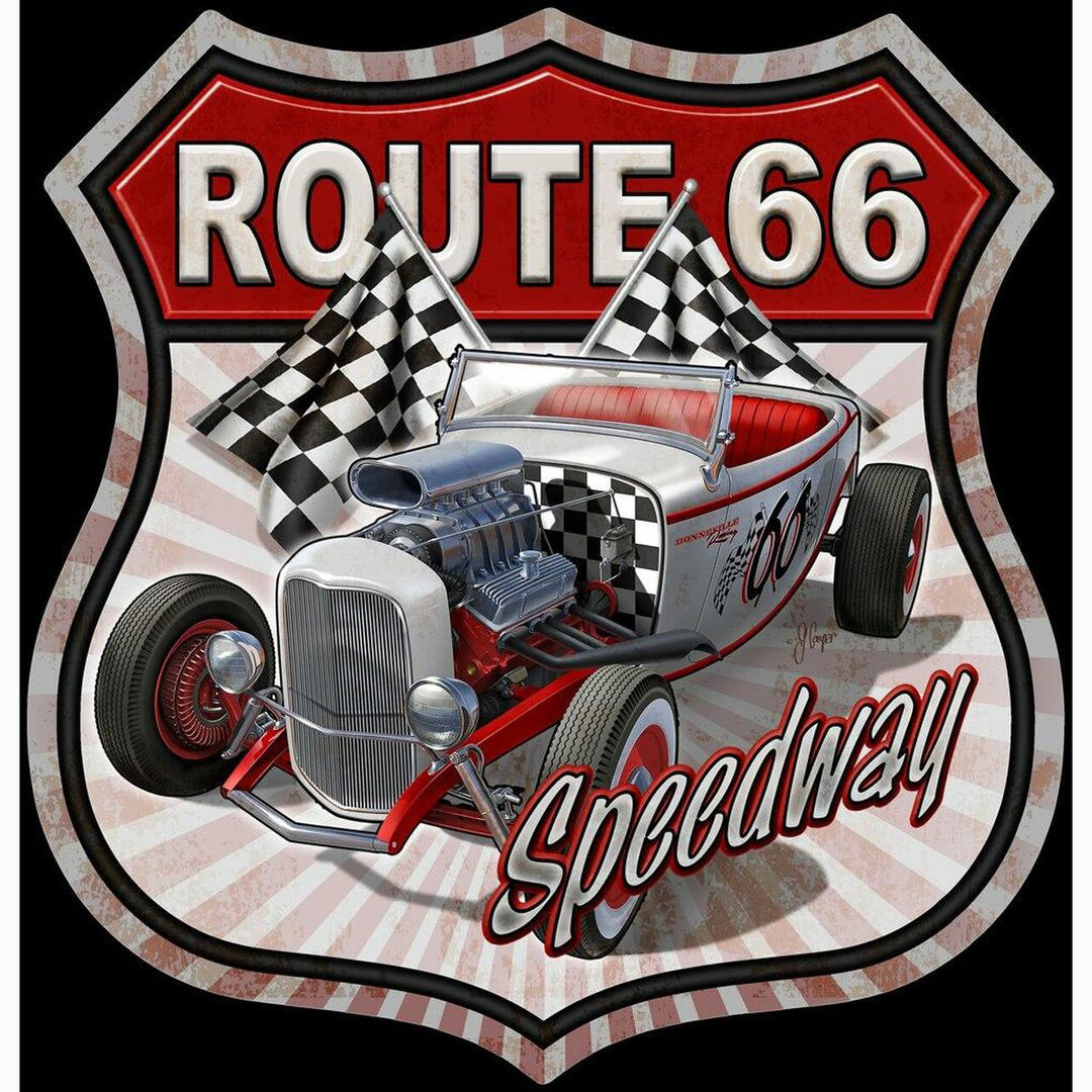 Rt 66 Car Metal Sign