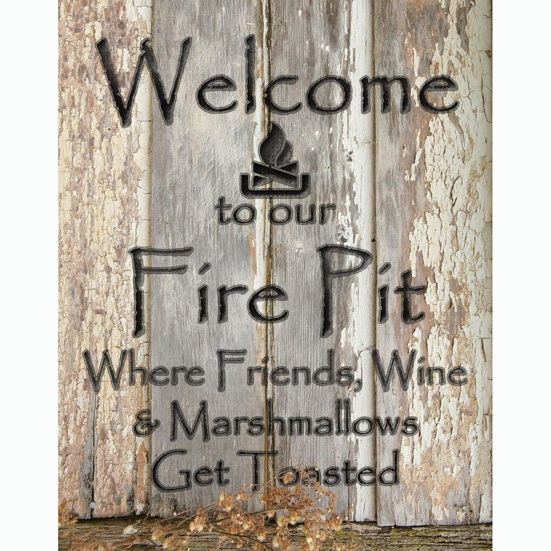 Fire Pit Metal Sign