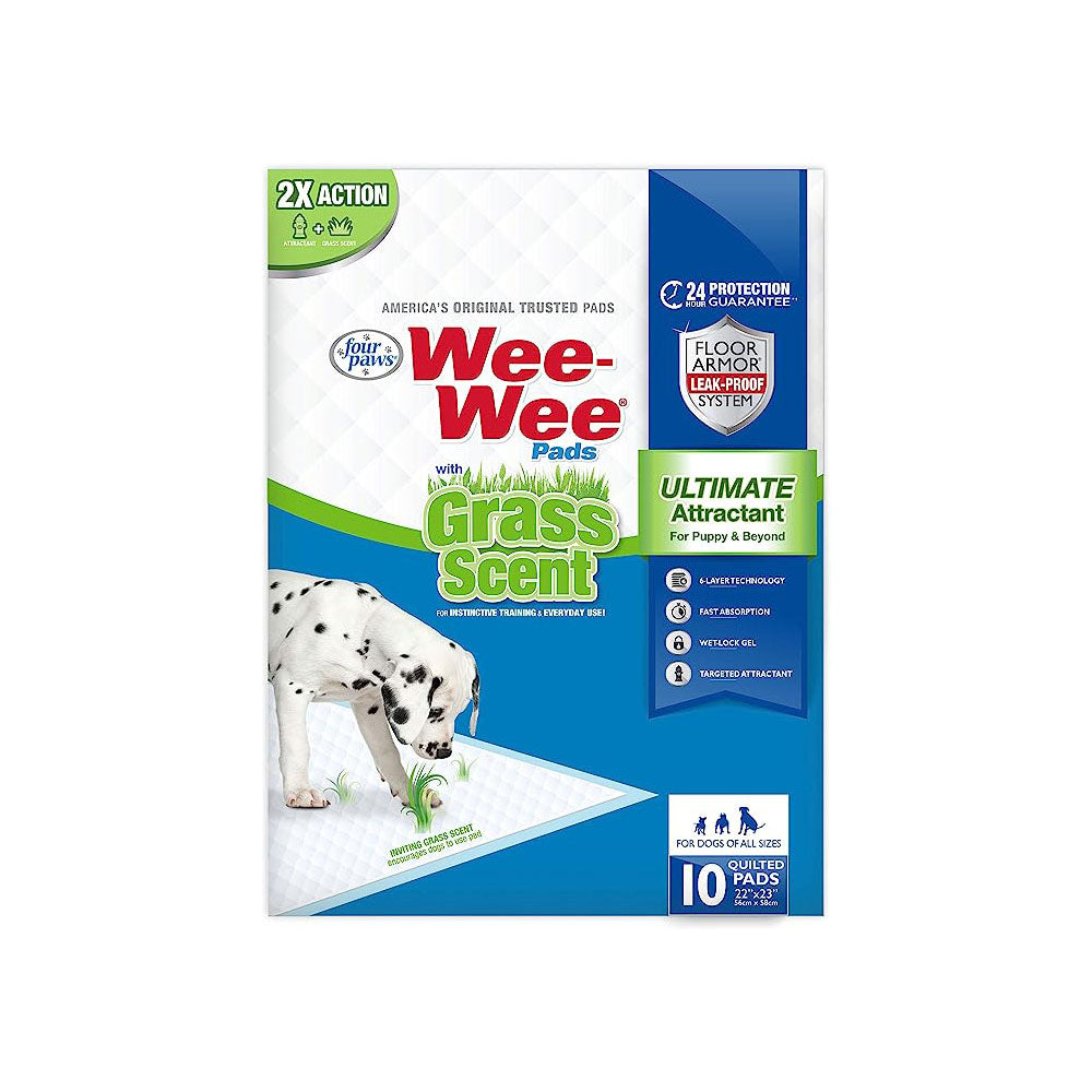 Four Paws Wee-Wee Grass Scented Dog Pee Pads, 10pk
