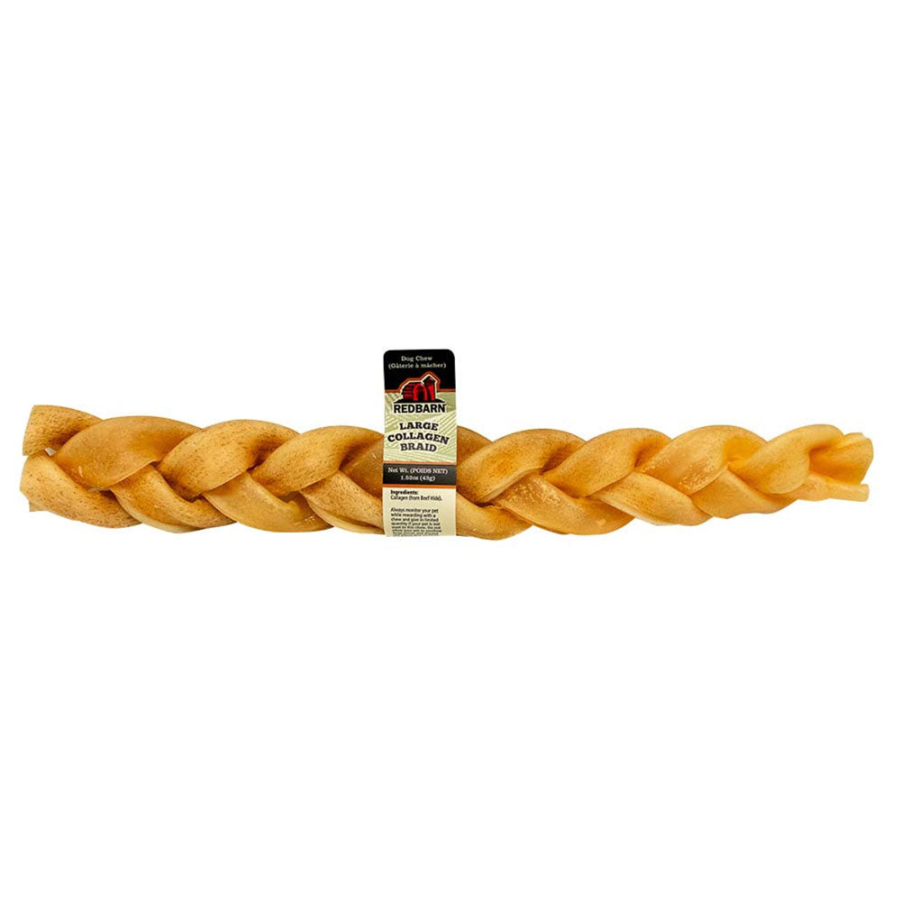 Redbarn, Ground Fed Collagen Puffed Braid, 6"