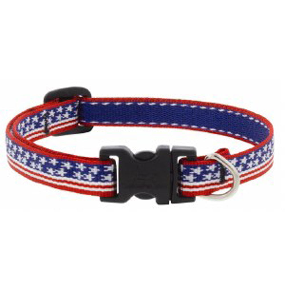 Lupine, Stars n Stripes Adjustable Collar, 1/2" 10"-16"