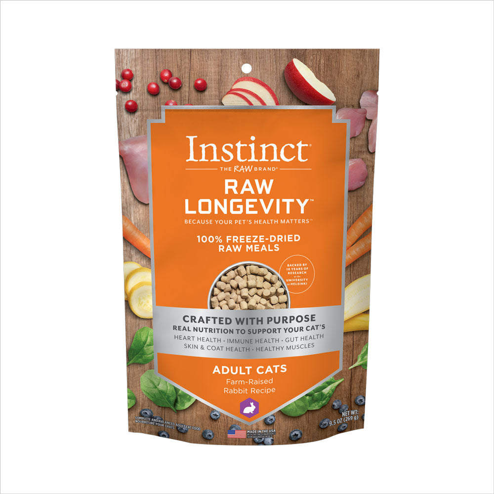 Instinct, Raw Longevity, Freeze Dried Rabbit, Cat, 9.5oz