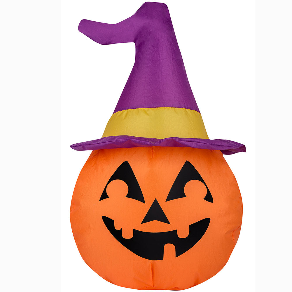 Good Tidings, Jack-O-Lantern with Purple Hat, Tabletop Blow Up, 18"H