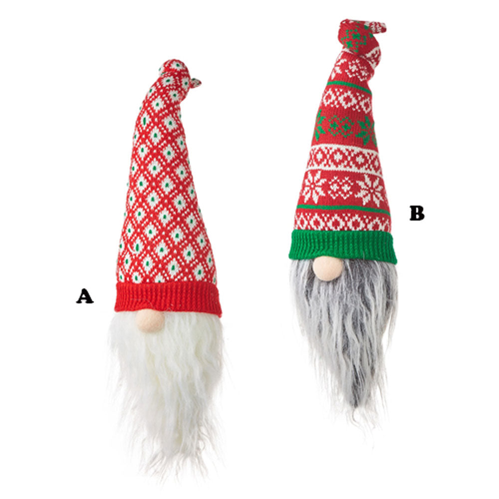 Raz Imports, Gnome Ornament, Assorted, Sold Separately, Polyester/Acrylic, 17"