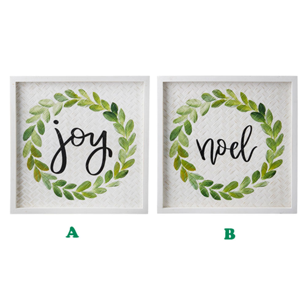 Raz Imports, Joy or Noel Carved Wood Wall Art, Assorted, Sold Separately, Wood, 14"H