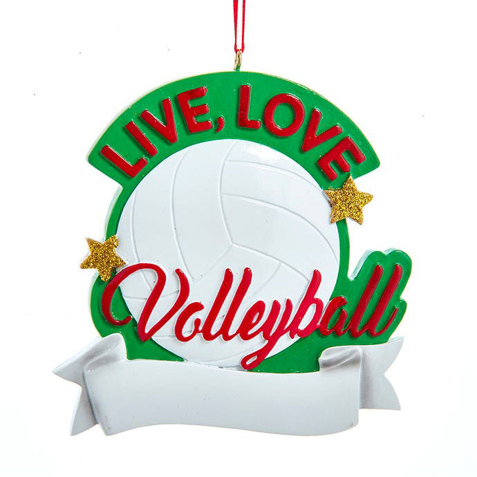 Kurt Adler "Live, Love Volleyball" Ornament For Personalization