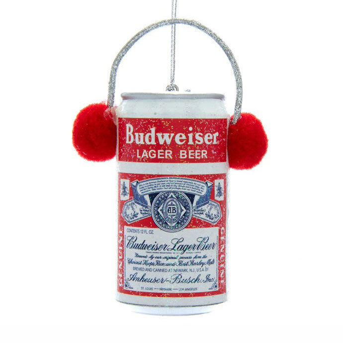 Kurt Adler Budweiser® Can With Ear Muffs Ornament