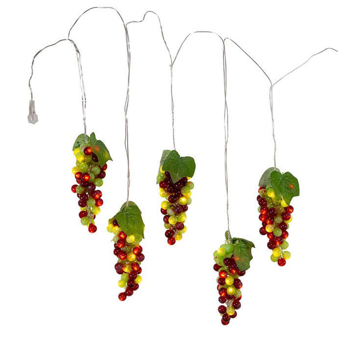 Kurt Adler Green and Burgundy Grape Cluster LED Light Set