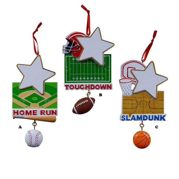 Kurt Adler Sports Ornament For Personalization, 4.5"