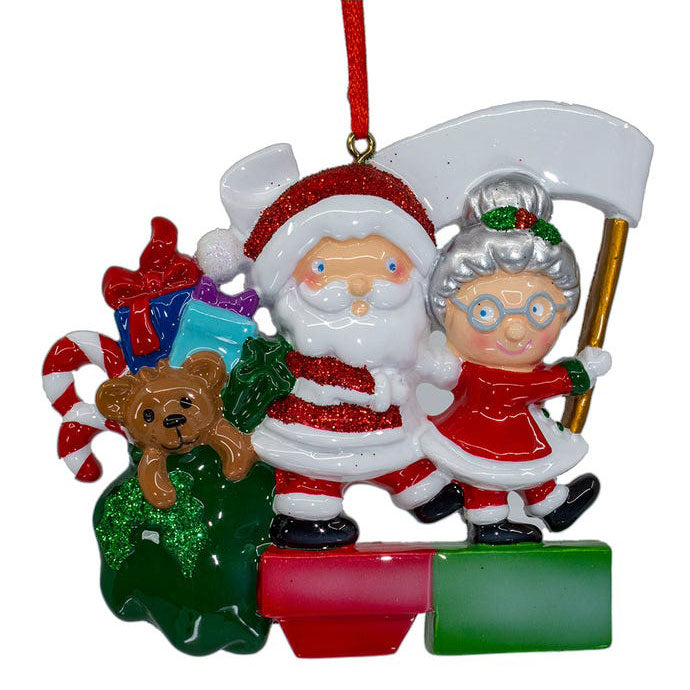 Kurt Adler Santa Family Of Two Ornament For Personalization, 4"