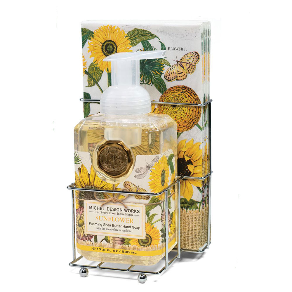 Michel Design Works, Sunflower Foaming Soap w/ Napkin Set