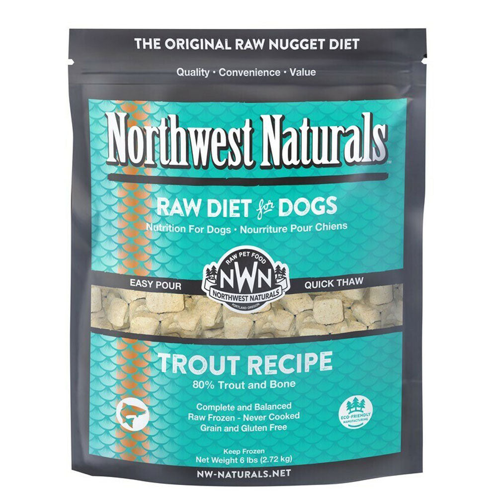 Northwest Naturals, Trout Nuggets, Frozen Raw Dog Food, 6lbs