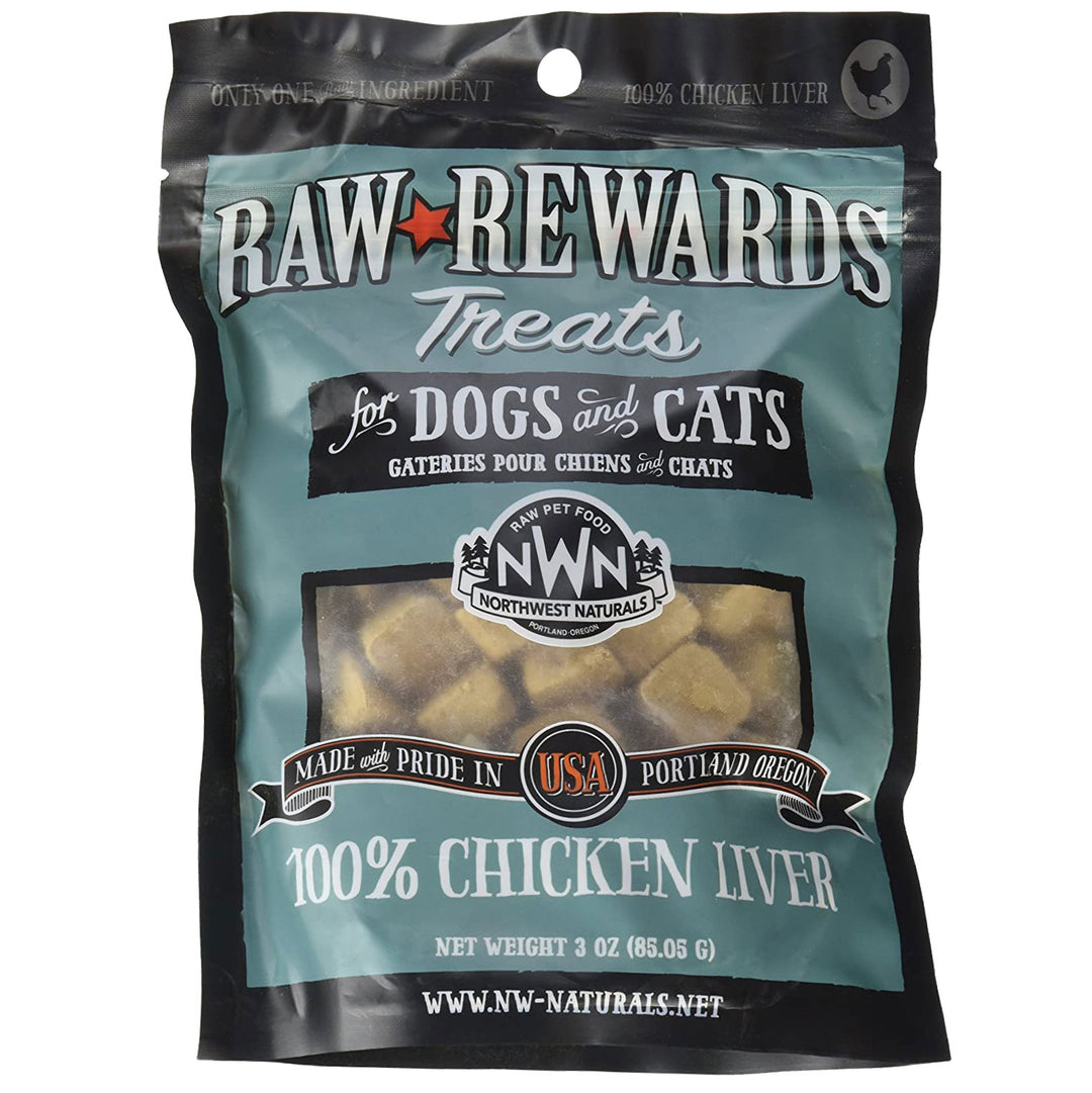 Northwest Naturals Raw Rewards Dog & Cat Treats, Freeze-Dried Chicken Liver, 3 oz.