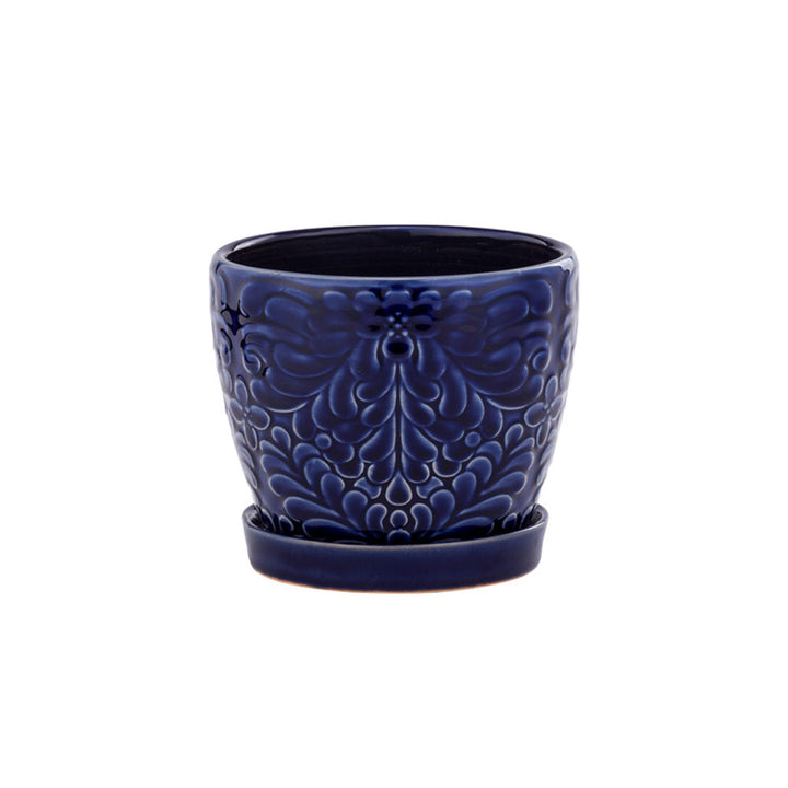 Napco, Cobalt Pot W/Saucer
