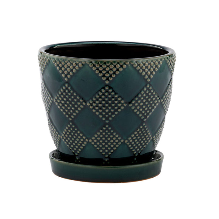 Napco, Emerald Pot W/Saucer
