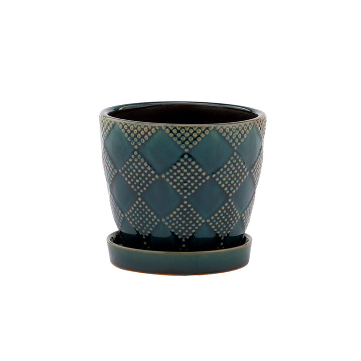 Napco, Emerald Pot W/Saucer