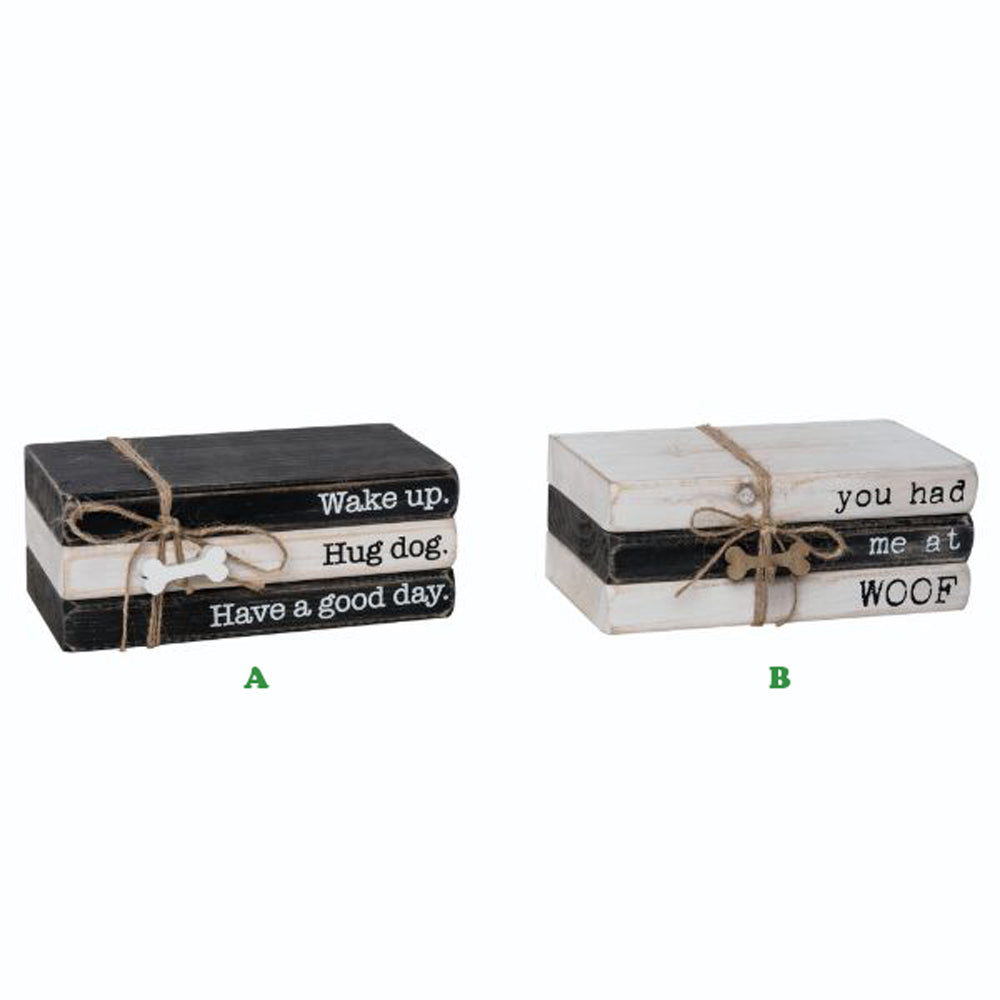 Transpac, Wood Woof Book Stack, Assorted and Sold Separately