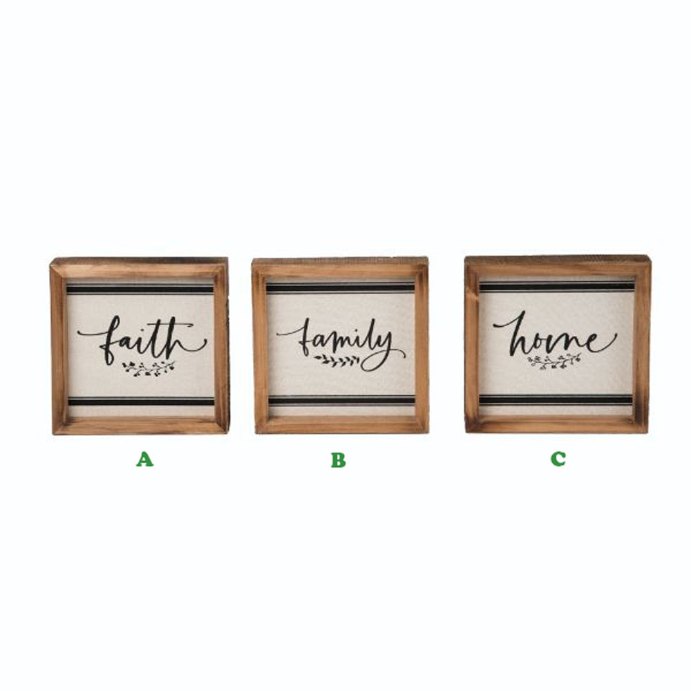 Transpac, Wood Ticking Stripe Block Decor, Assorted and Sold Separately