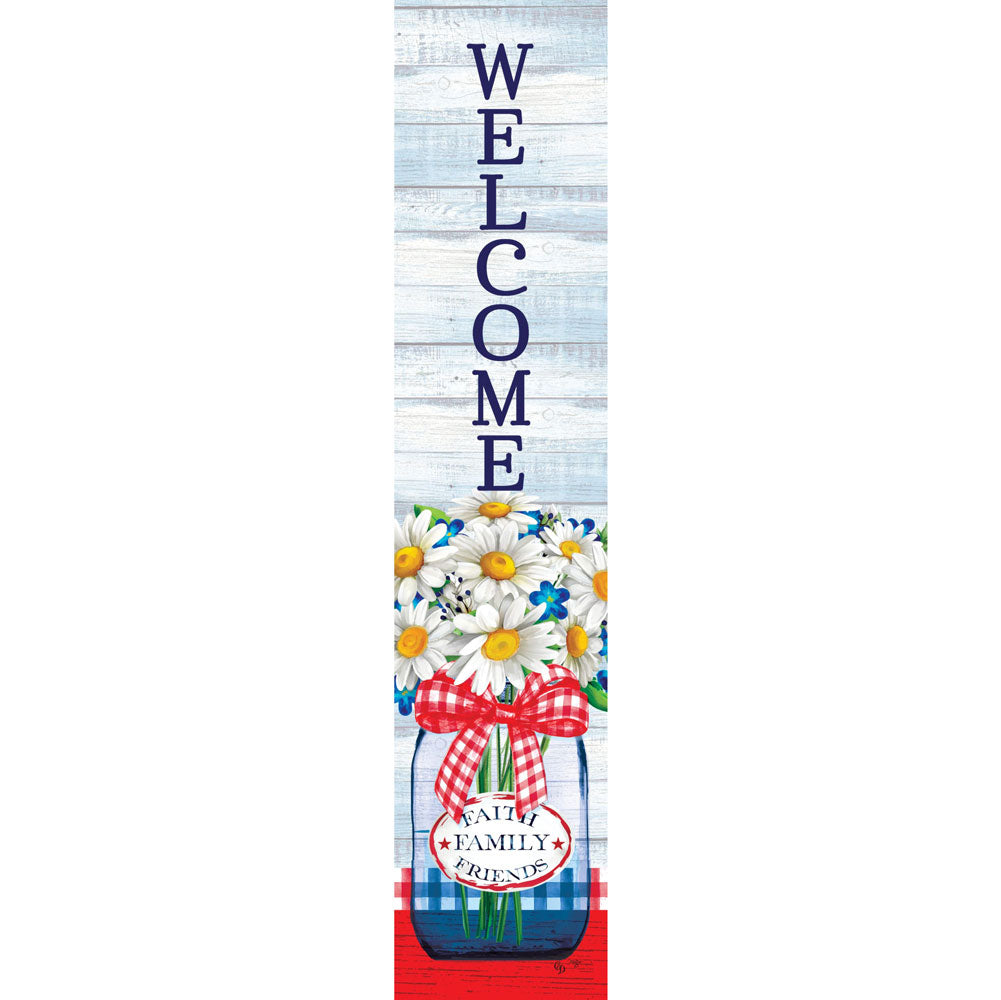 Custom Decor, Red Gingham Daisy, Yard Expression