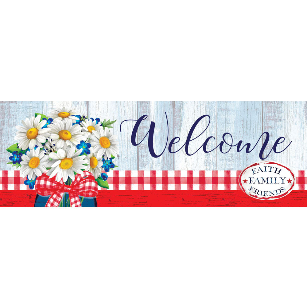 Custom Decor, Red Gingham Daisy, Signature Sign