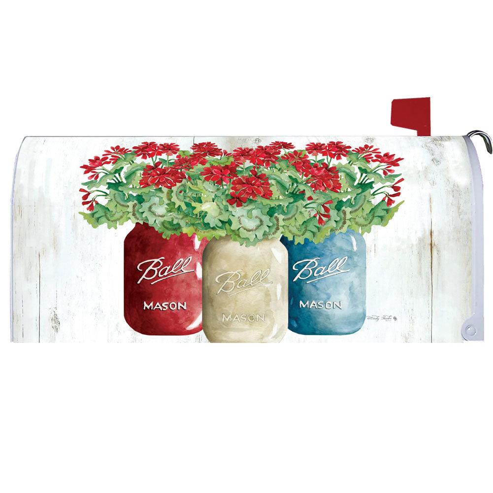 Custom Decor, Patriotic Geraniums, Garden Flag