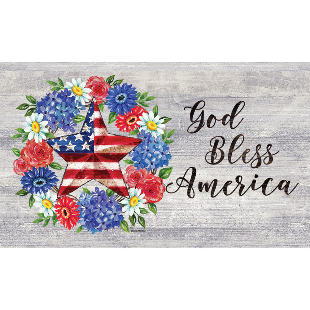 Custom Decor, Patriotic Wreath Doormat