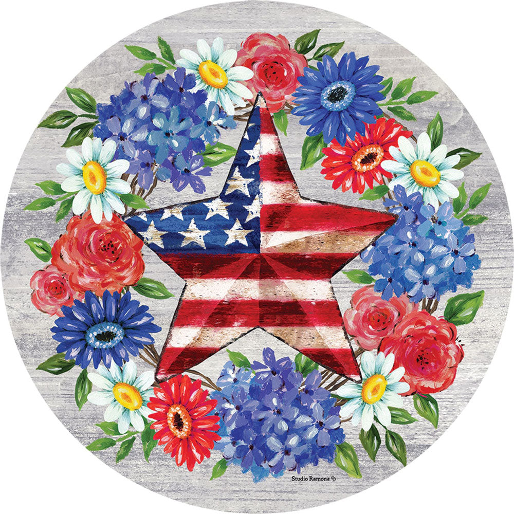 Custom Decor, Patriotic Wreath, Stepping Stone