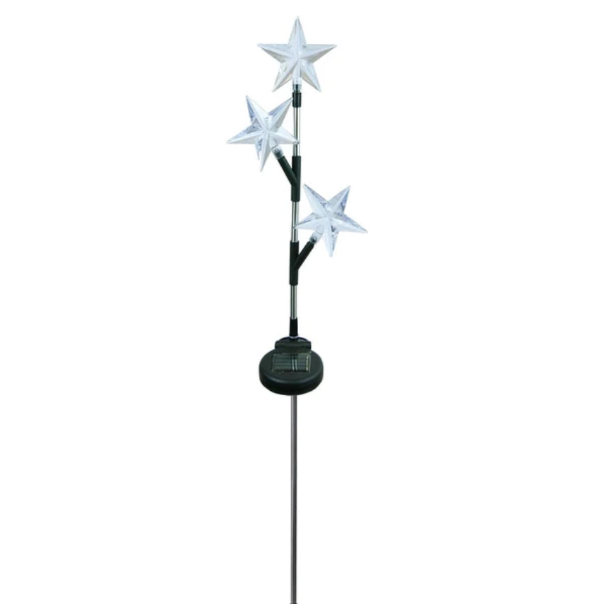 Four Seasons Courtyard Solar Star Trio Garden Stake, 33"