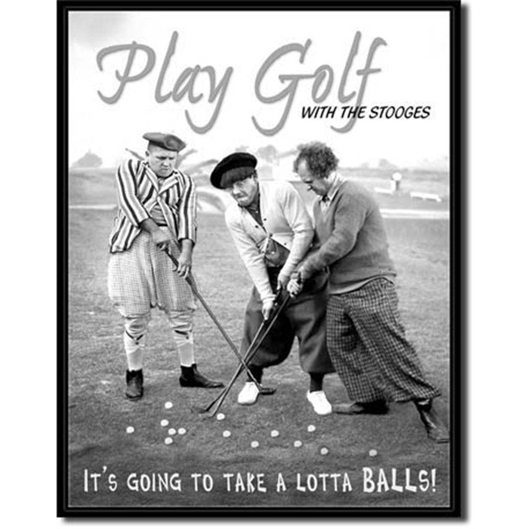 Stooges Lotta Balls Tin Sign