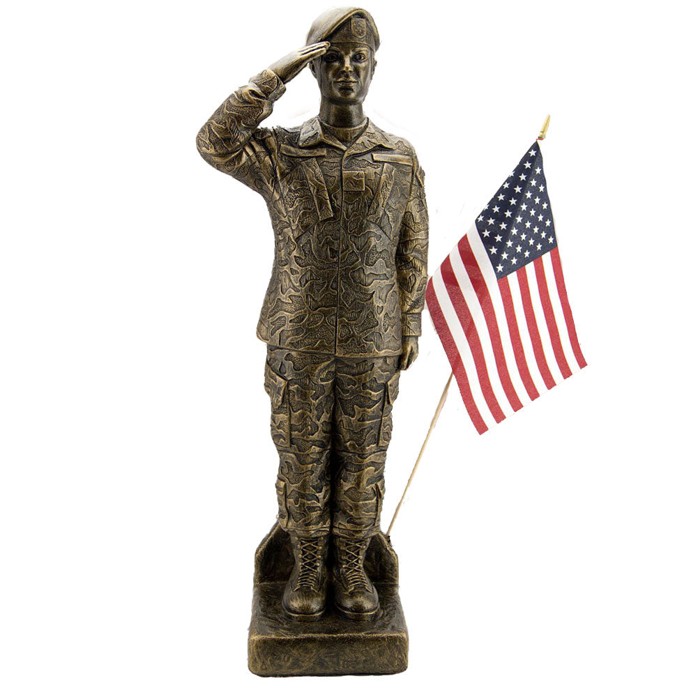 Henri Studio, Camo Soldier Woman, Bronze