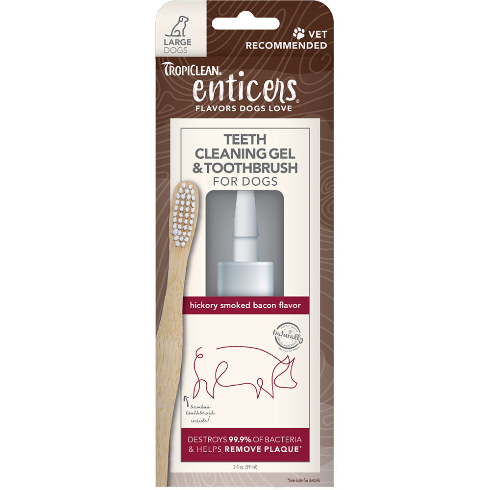 Tropiclean, Enticers, Teeth Hickory Bacon w/ Toothbrush, 2 oz.