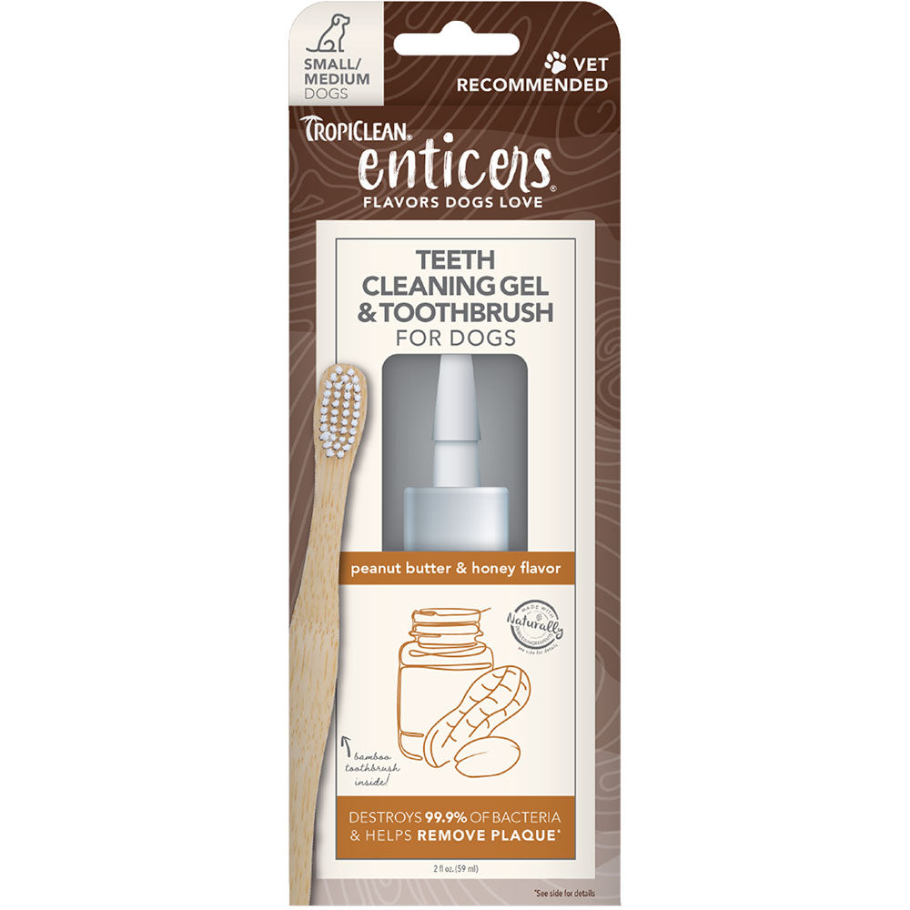 Tropiclean, Enticers, Teeth Gel Bacon w/ Toothbrush, 2 oz.