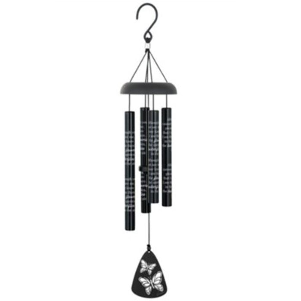 Carson, Flowers and Butterflies 21" Black Sonnet Chime