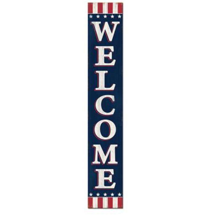 My Word! Porch Board Sign- Welcome (navy flag)