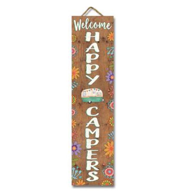 My Word! Hanging & Standing Sign- Welcome Happy Campers