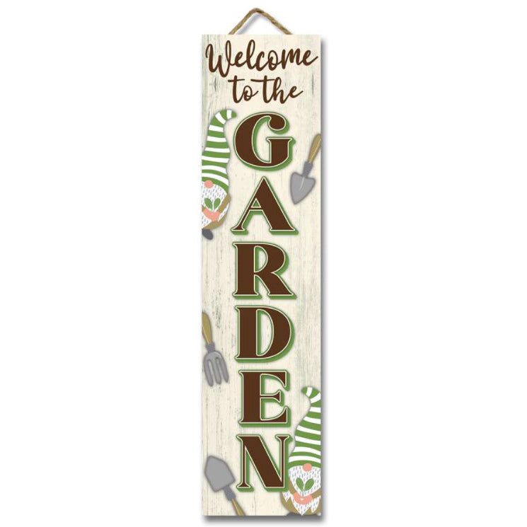 My Word! Hanging & Standing Sign- Welcome to the Garden (gnomes)