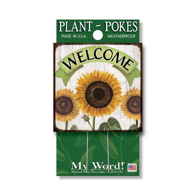 My Word Plant Poke Sign- Welcome (sunflower)