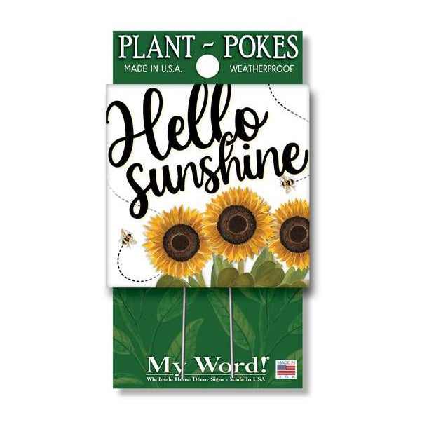 My Word Plant Poke Sign- Hello Sunshine (bumblebees)