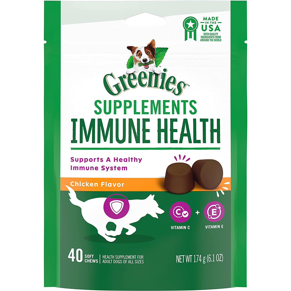 Greenies, Immune Health Dog Supplements, Chicken Flavor, 40-Count