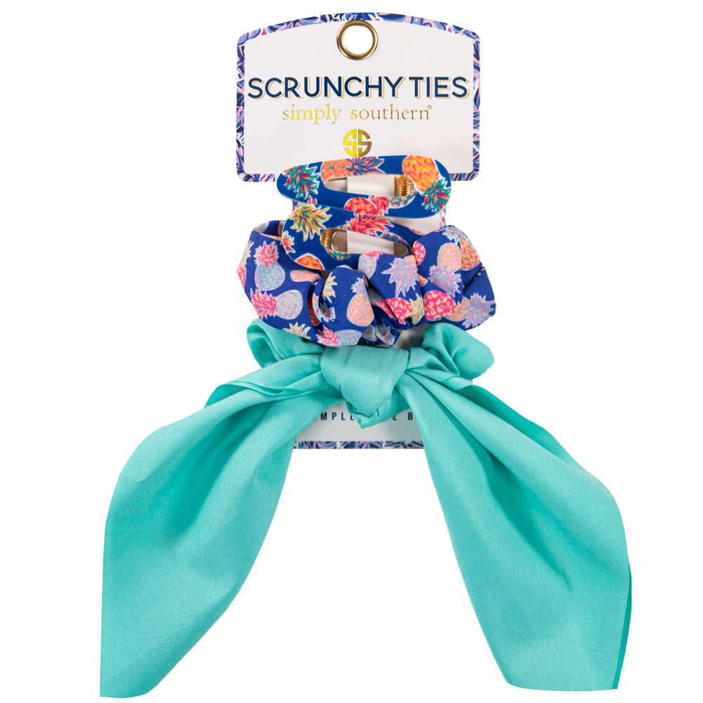 Simply Southern, Scrunchy Tie Set, Pineapple