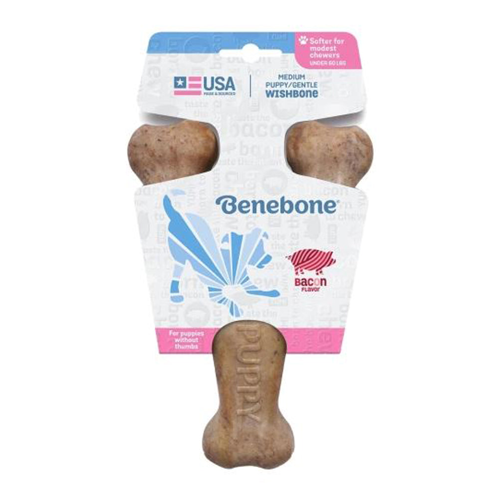 Benebone, Puppy Wishbone, Bacon, Medium