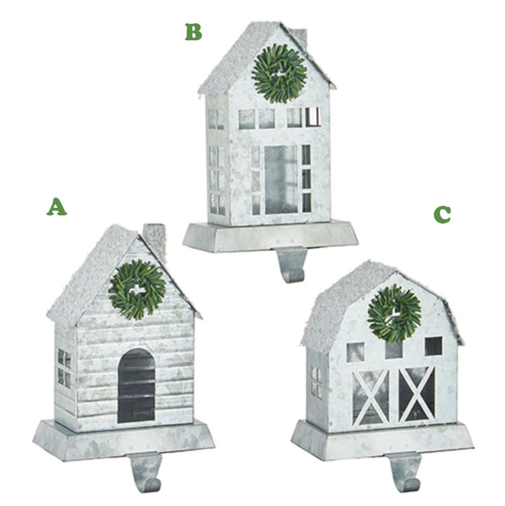 RAZ, Galvanized Barn Stocking Holder, Assorted and Sold Separately