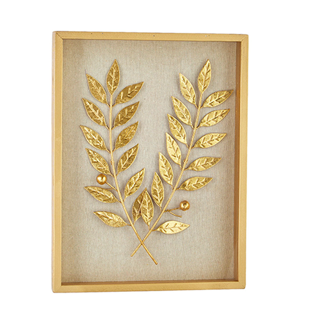 RAZ, Laurel Leaf Shadowbox Wall Decor