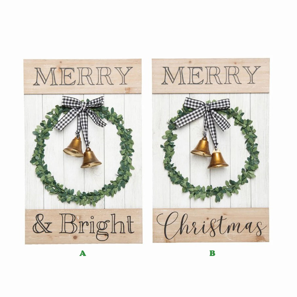 Transpac, Holiday Slat Decor with Bells, Assorted and Sold Separately