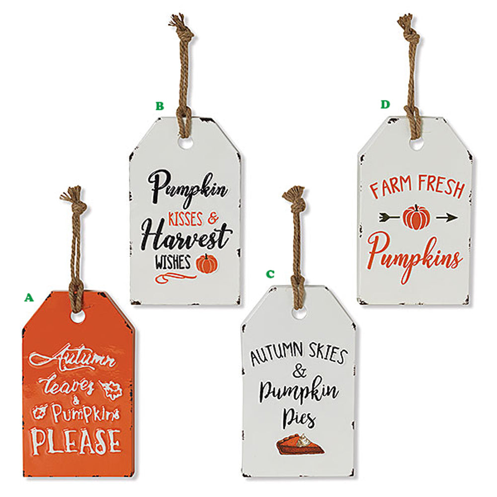 Gerson, Harvest Wall Hanging Sign, 12", Assorted and Sold Separately