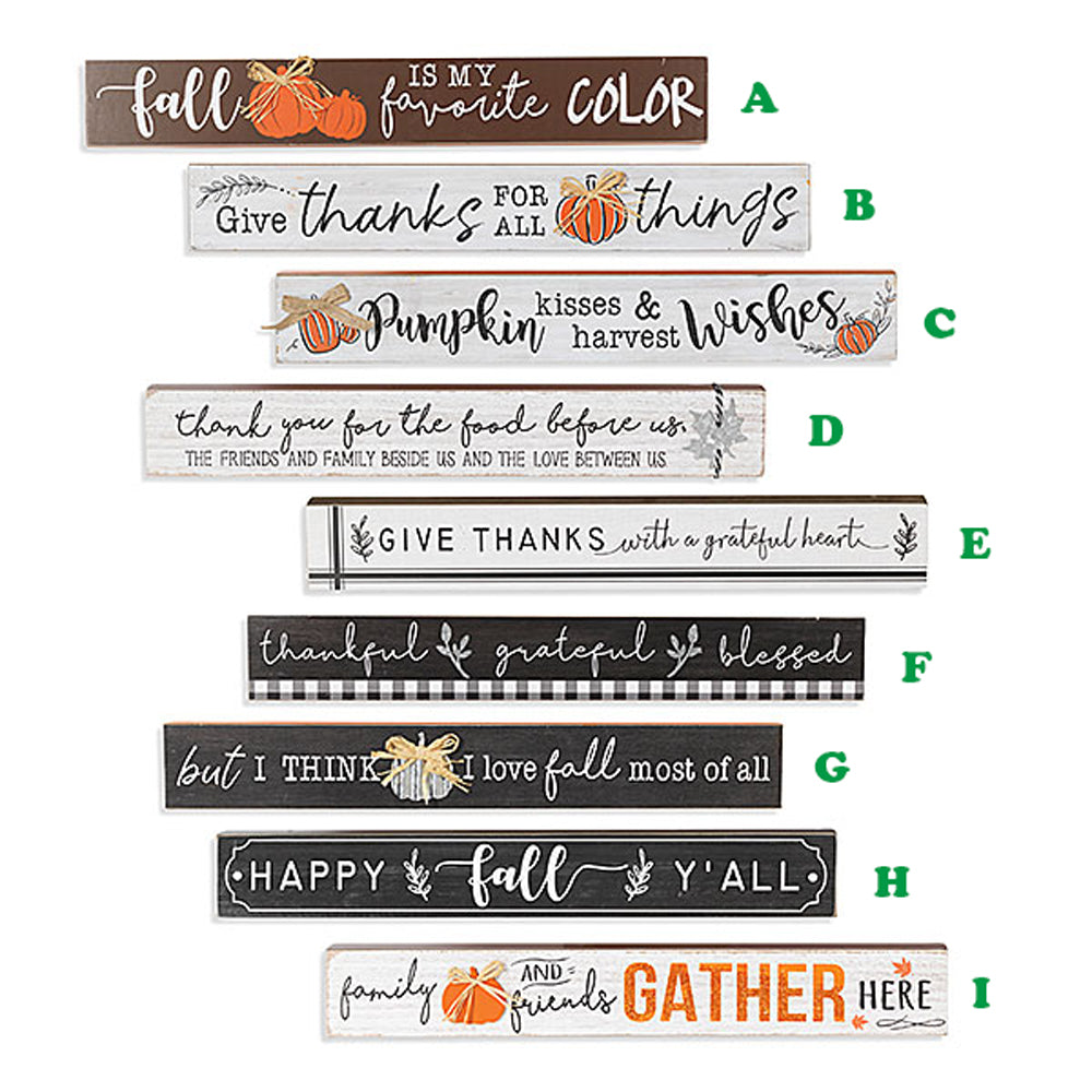 Gerson, Harvest Wooden Signs, 19.5", Assorted and Separately