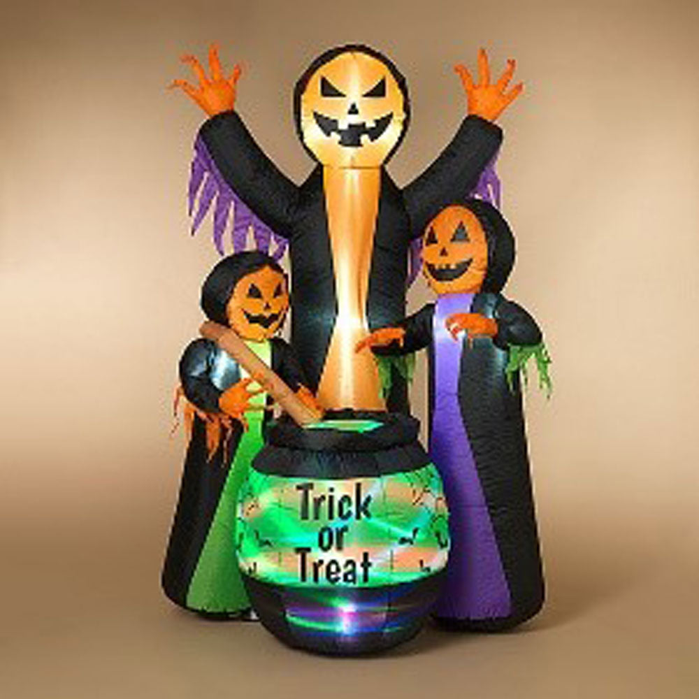 Gerson, Witches W/Cauldron Inflatable, 6' Tall