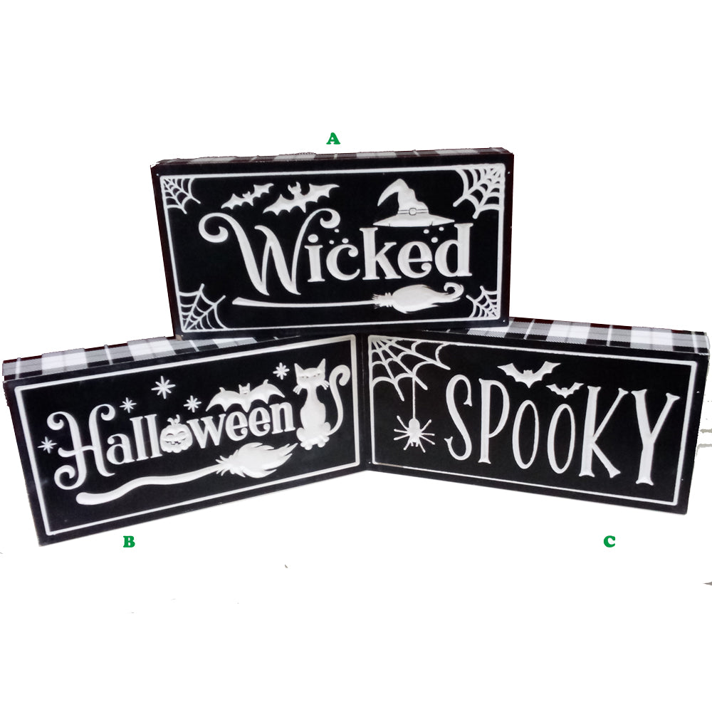 HALLOWEEN ENGRV WDN BLCK AST