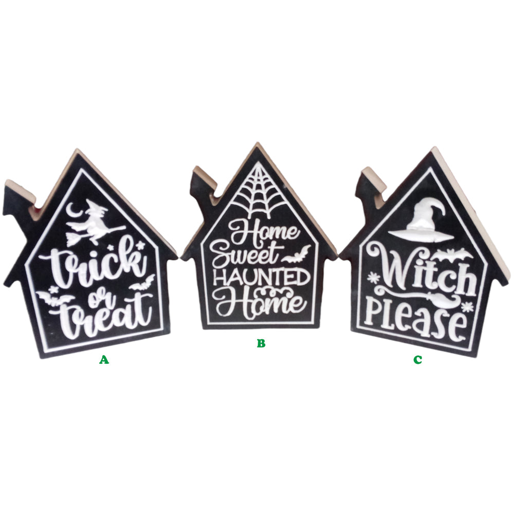 HALLOWEEN ENGRV HOUSE BLCK AST