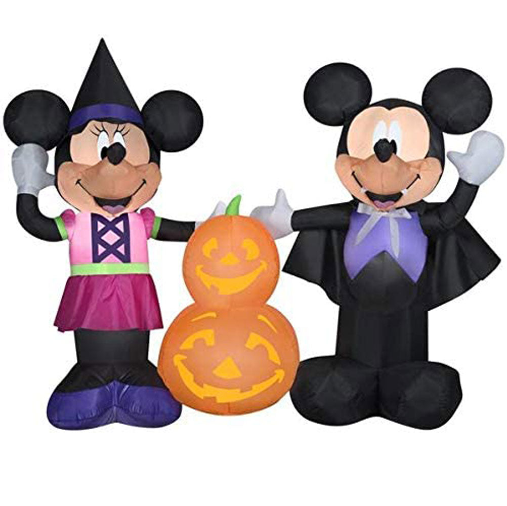 Gemmy, Mickey & Minnie W/Pumpkins Inflatable, 4.5' Tall